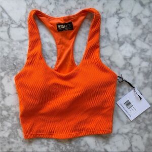Beach Riot Bright Orange Racerback Crop Top